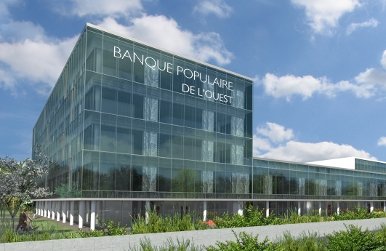 Polaris, futur siège de la Banque Populaire de l’Ouest (BPO) à Saint-Grégoire (Ille-et-Vilaine) - Lamotte