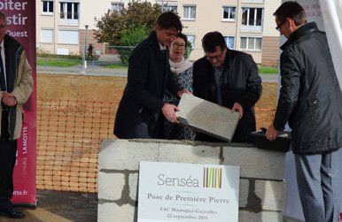 Première pierre du programme immobilier Senséa à Rennes (Ille-et-Vilaine) - Lamotte
