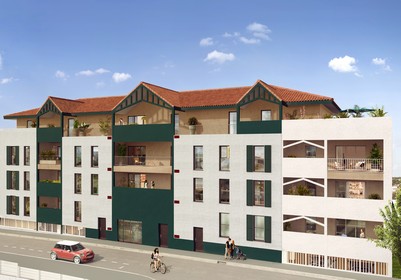 Programme immobilier neuf à Biscarosse (Landes) - Façade de la Villa Eugénie - Lamotte