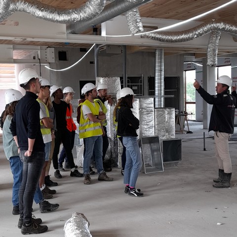 Chantier Bois Lilas - Visite des étudiants de l'INSA - La VMC - Lamotte