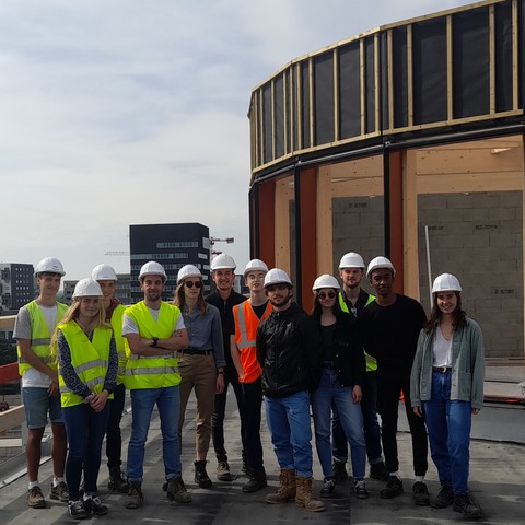 Chantier Bois Lilas - Visite des étudiants de l'INSA - Vue de l'attique - Lamotte