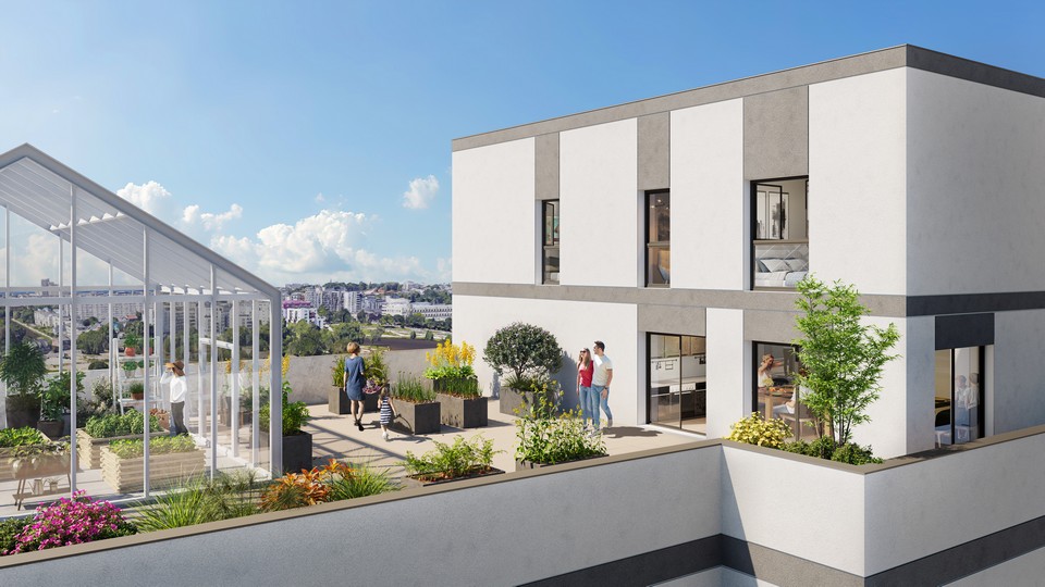 Programme immobilier neuf à Rennes (35) - Aromatique - Serre sur la terrasse - Lamotte