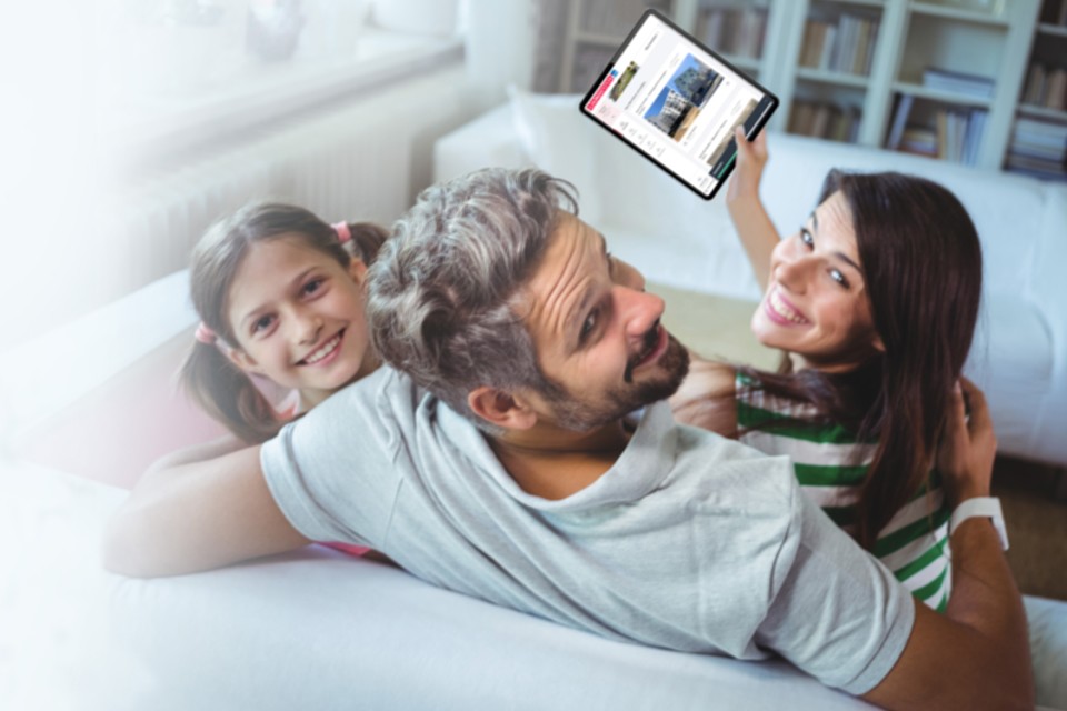 Tablette web du couple avec enfant - Espace client Lamotte