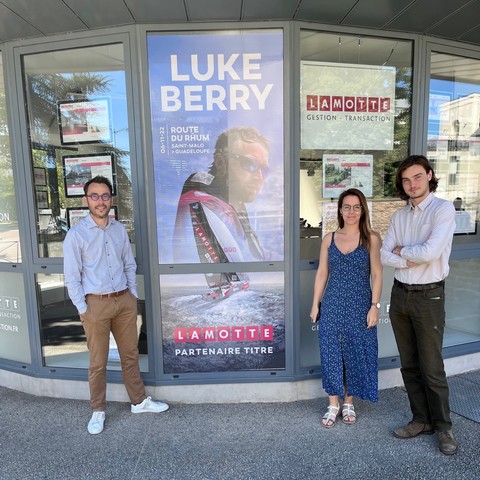 Luke Berry - Route du Rhum 2022 - Affiche vitrine - Agence Lamotte Gestion Transaction à Rennes