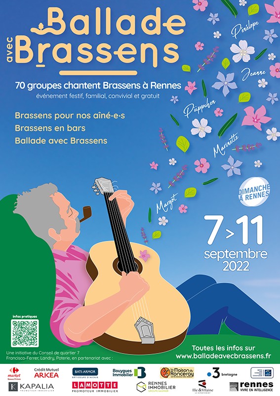 Ballade avec Brassens à Rennes - Affiche 2022 - Lamotte