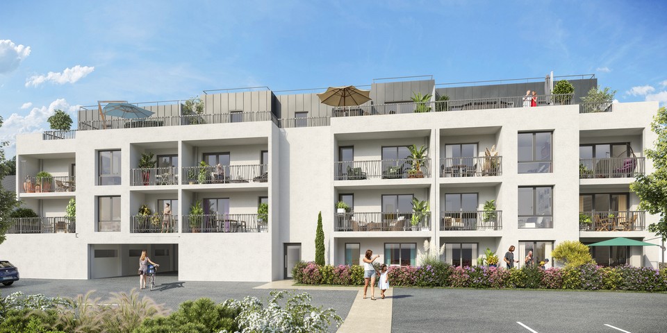 Programme immobilier neuf - Lancement commercial de Villas Mari-Lizig près de Brest (29) - Terrasse - Lamotte