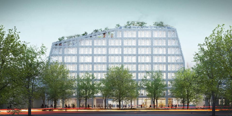 SIMI 2022 - Table ronde - Façade du programme immobilier tertiaire Les Ardoines - Lamotte