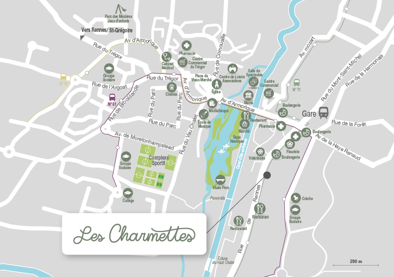 Programme immobilier neuf - Les Charmettes à Betton (35) - Plan de situation - Lamotte