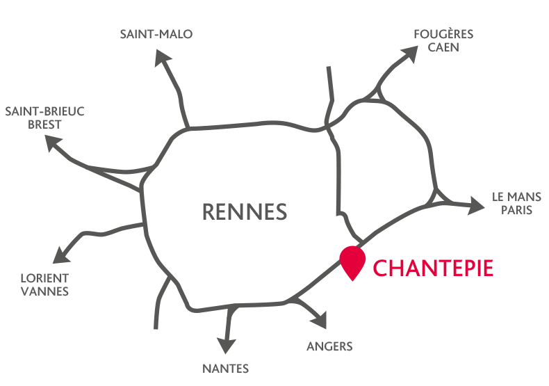 Programme immobilier neuf - Les Clairières Boisées à Chantepie (35) - Plan de situation - Lamotte