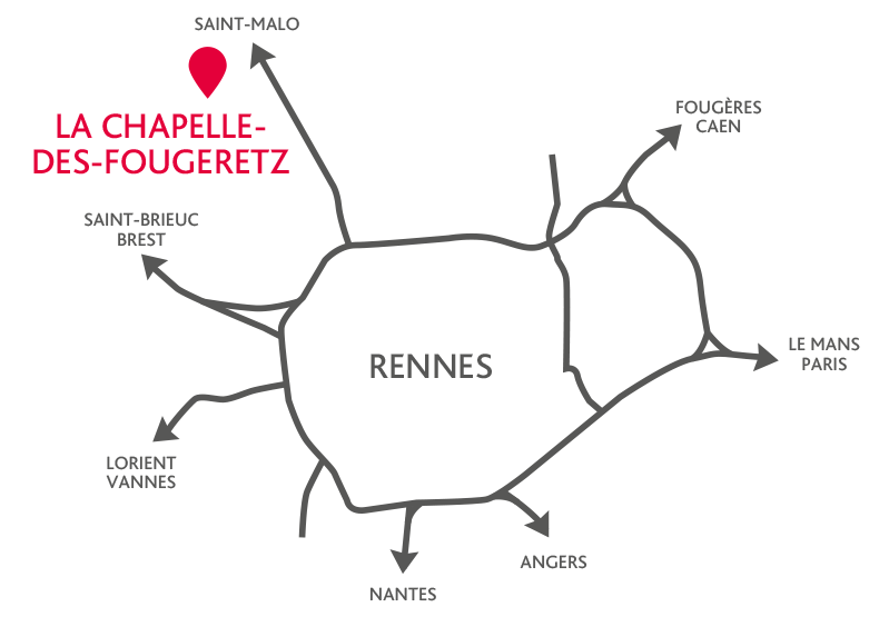 Programme immobilier neuf - Millesens à La Chapelle-des-Fougeretz (35) - Plan de situation - Lamotte