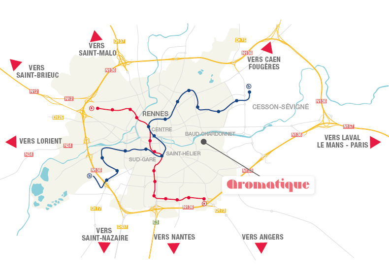 Programme immobilier neuf - Aromatique à Rennes (35) - Plan de situation - Lamotte