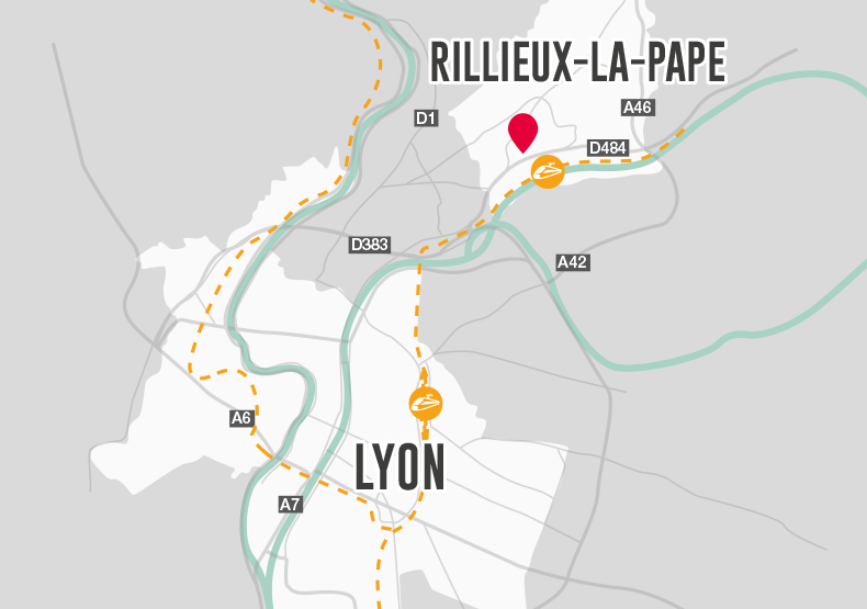 Programme immobilier neuf - Esprit Crépieux à Rillieux-la-Pape (69) - Plan de situation - Lamotte