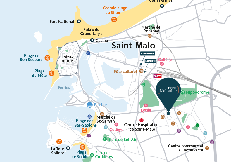 Programme immobilier neuf - Terre Malouine à Saint-Malo (35) - Plan de situation - Lamotte