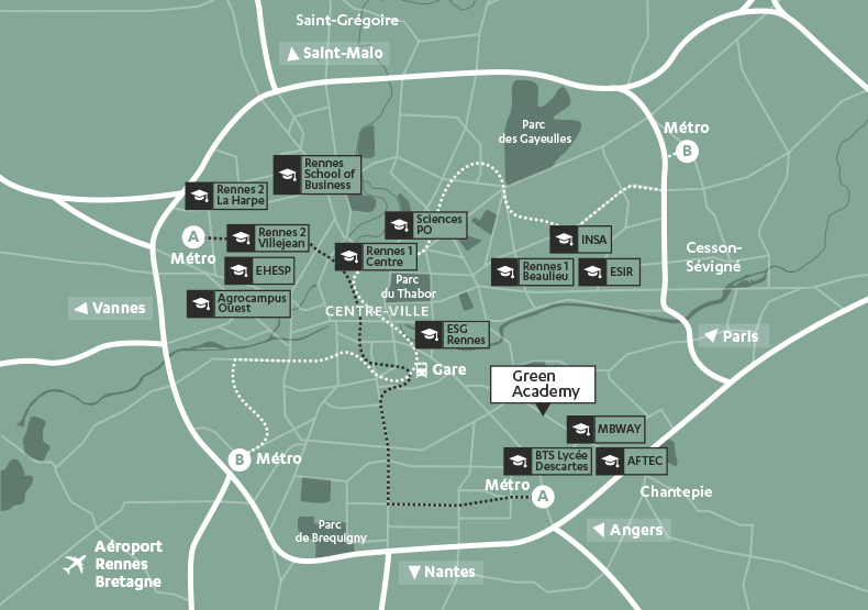 Résidence étudiante - Green Academy à Rennes (35) - Plan de situation - Lamotte