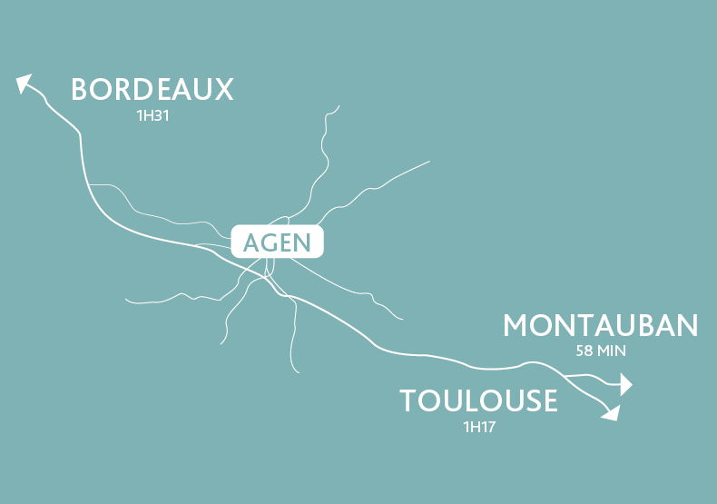Résidence services seniors - Résidence Garona à Agen (47) - Plan de situation - Lamotte