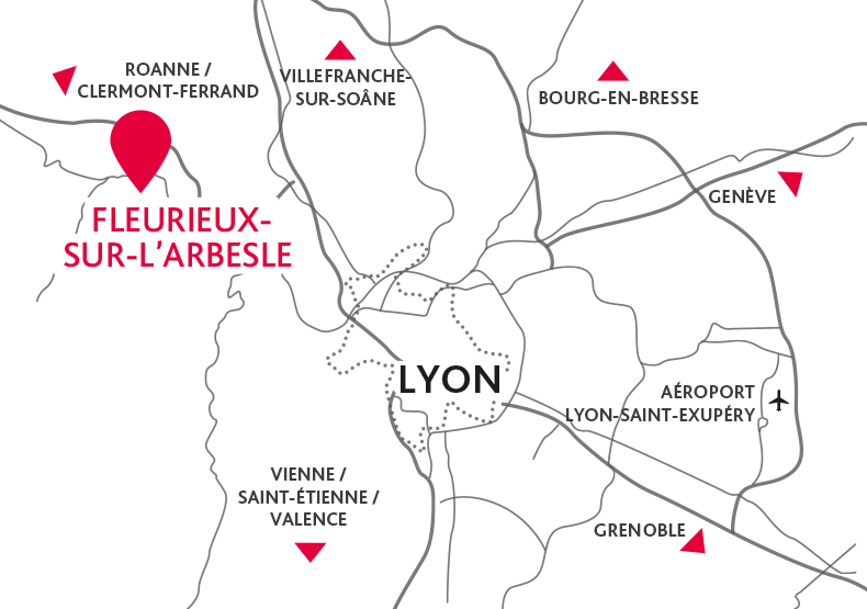 Programme immobilier neuf - Le Clos Bel Air à Fleurieux-sur-l'Arbresle (69) - Plan de situation - Lamotte