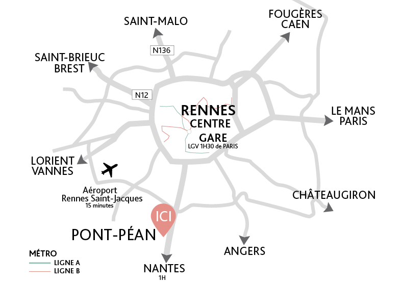 Programme immobilier neuf - Terra Serena à Pont-Péan (35) - Plan de situation - Lamotte