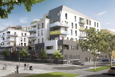 Programme immobilier neuf Nouveau Monde à Brest - Angle de bâtiment - Lamotte