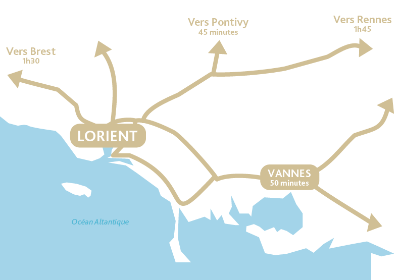 Programme immobilier neuf - Côté Patio à Lorient (56) - Plan de situation - Lamotte