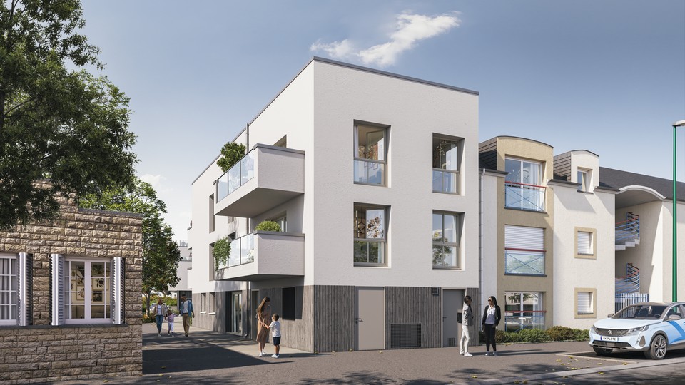 Week-end de lancement - Façade du programme immobilier neuf Terra Serena à Pont-Péan (35) - Lamotte