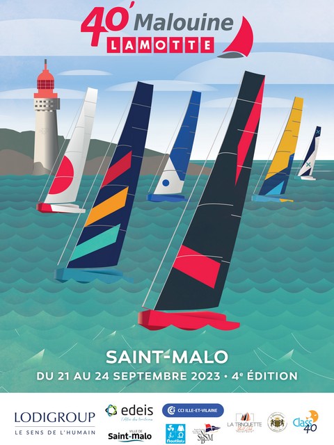 Partenariat Sponsoring - Voile - Affiche 2023 de la 40' Malouine - Lamotte