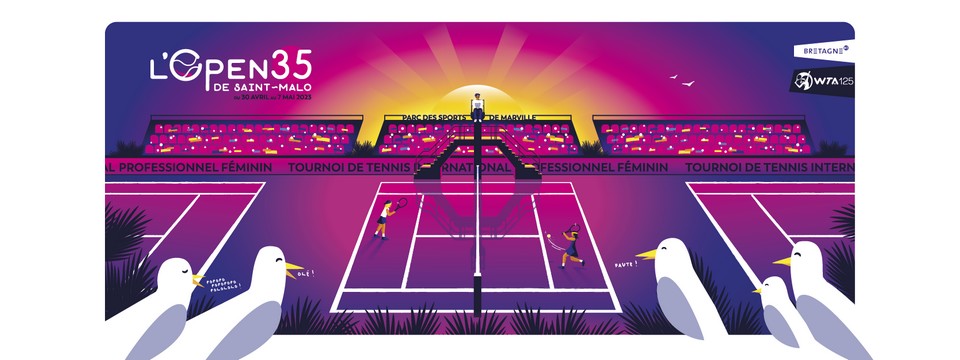 Partenariat Sponsoring Mécénat - Sport - Tennis - Bannière de l'Open 35 de Saint-Malo - Lamotte