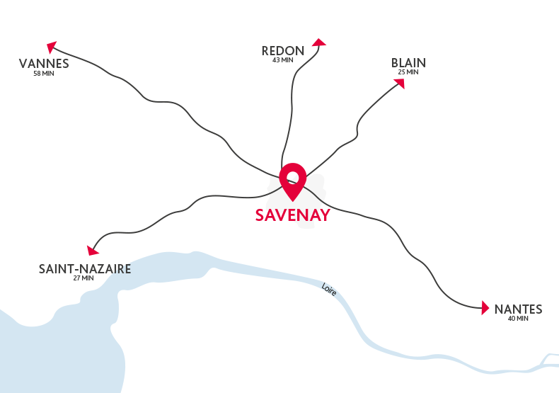 Résidence services seniors - Les Balcons d'Hygie à Savenay (44) - Plan de situation - Lamotte