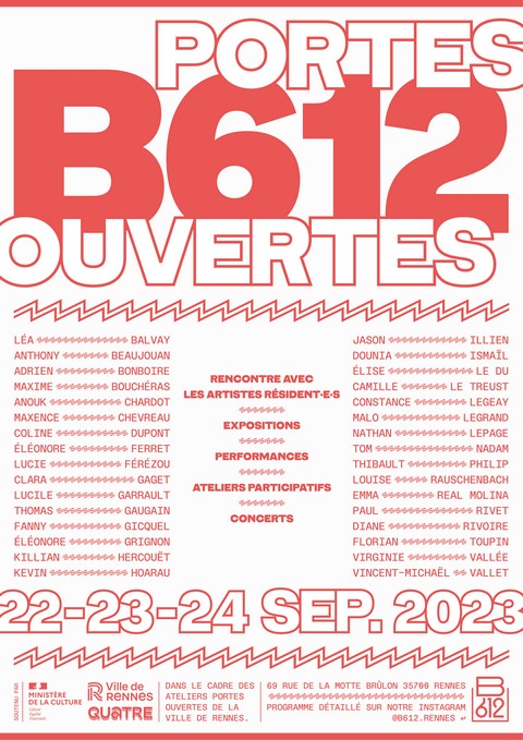 Portes ouvertes Atelier B612 - Septembre 2023 - Affiche - Lamotte
