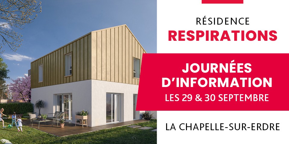 Week-end de lancement commercial et journées d'information - Programme immobilier neuf Respirations à La Chapelle-sur-Erdre (44) - Lamotte