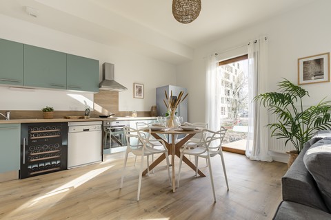Programme immobilier neuf Petit Bruges - Journées portes ouvertes - Visite de l'appartement témoin - Cuisine - Lamotte