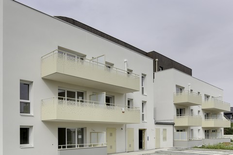 Programme immobilier neuf Terra Cotta à Pont-Péan - Visite de l'appartement témoin - Façade de la résidence - Lamotte