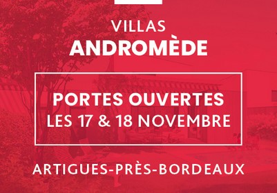 Journées portes ouvertes les 17 et 18 novembre 2023 - Programme immobilier neuf Villas Andromède à Artigues-près-Bordeaux - Lamotte