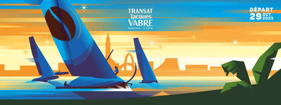 Affiche de la Transat Jacques-Vabre 2023 - Ouverture du Village Départ - Lamotte