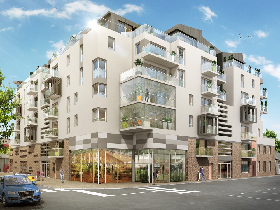 Programme immobilier neuf Agora Vivre Rocabey à Saint-Malo - Vue angle de rue - Lamotte
