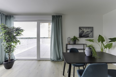 Programme immobilier neuf Les Allées Fougeretz à La Chapelle-des-Fougeretz - Salon de l'appartement témoin - Lamotte