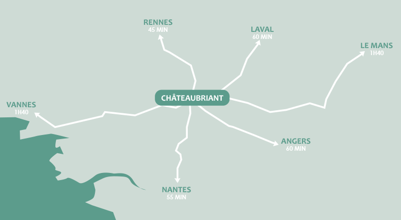 Résidence services seniors - Les Jardins du Château à Châteaubriant (44) - Plan de situation - Lamotte