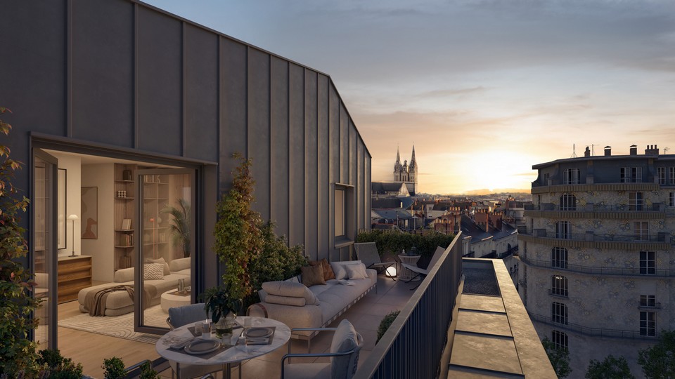 Programme immobilier neuf - Lancement commercial de 5 Foch à Angers (49) - Terrasse - Lamotte