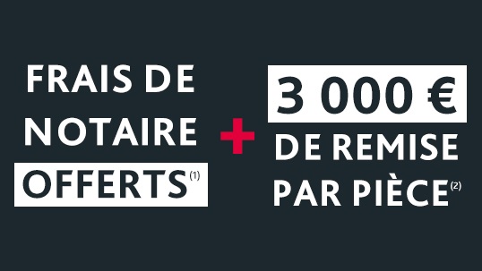 Offre commerciale - Remise de 3000 euros / pièce + Frais de notaire offerts - Lamotte