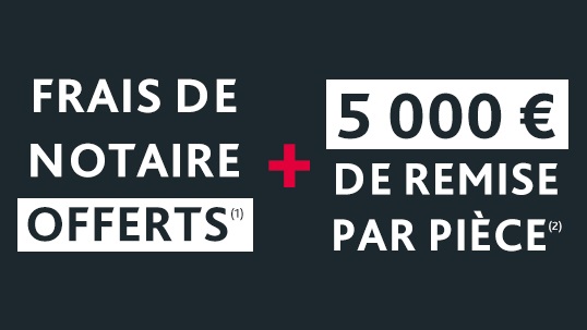 Offre commerciale - Remise de 5000 euros / pièce + Frais de notaire offerts - Lamotte