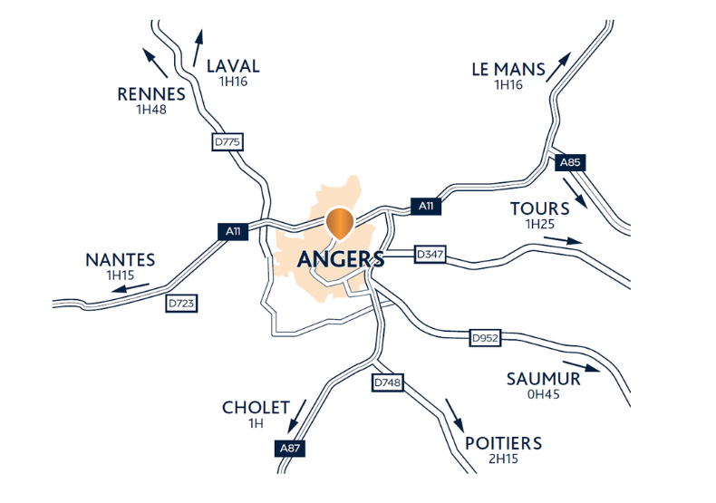 Programme immobilier neuf - Cinq Foch à Angers (49) - Plan de situation - Lamotte