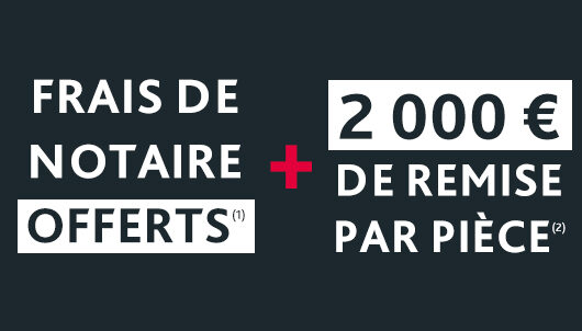 Offre commerciale - Remise de 2000€ / pièce + Frais de notaire offerts - Lamotte