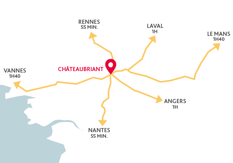 Programme immobilier neuf - Villa des Lices à Châteaubriant (44) - Plan de situation - Lamotte