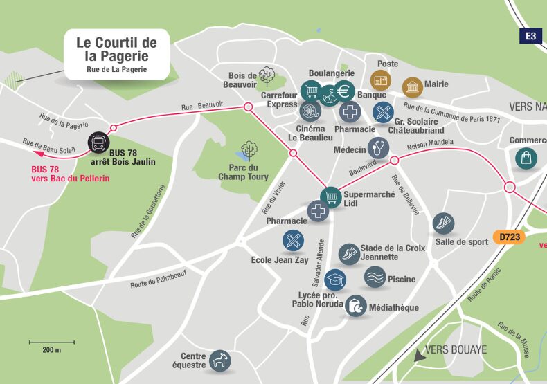 Terrain à construire - Le Courtil de la Pagerie à Bouguenais (44) - Plan de situation - Lamotte Aménageur Lotisseur