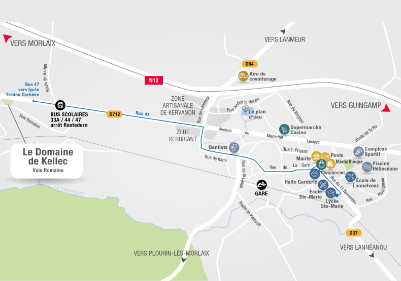 Terrain à construire - Le Domaine de Kellec à Plouigneau (29) - Plan de situation - Lamotte Aménageur Lotisseur