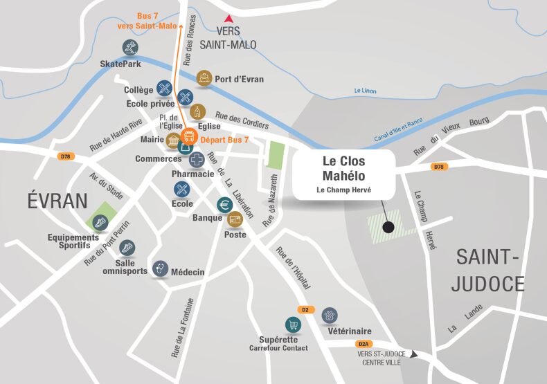 Terrain à construire - Le Clos Mahélo à Saint-Judoce (22) - Plan de situation - Lamotte Aménageur Lotisseur