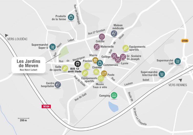 Terrain à construire - Les Jardins de Meven à Saint-Méen-le-Grand (35) - Plan de situation - Lamotte Aménageur Lotisseur