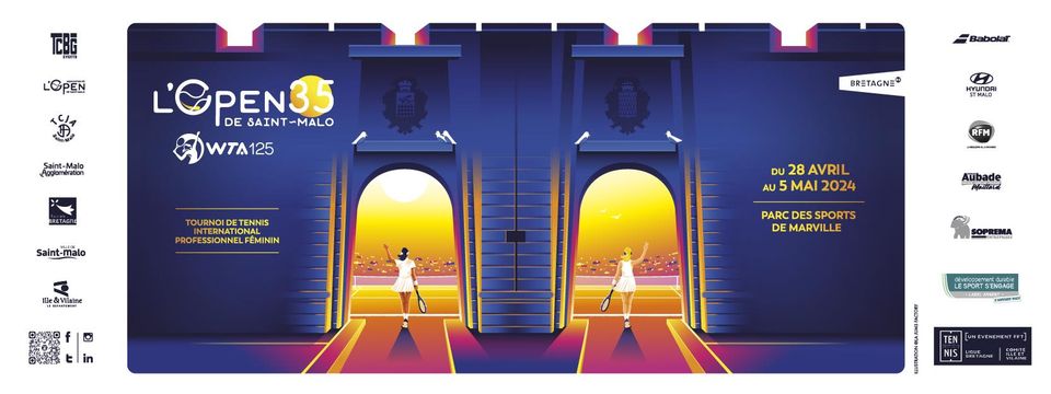 Partenariat tennis - Open 35 de Saint-Malo - Affiche de l'édition 2024 - Lamotte