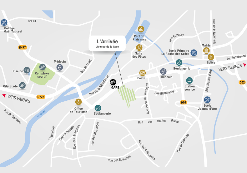 Terrain à construire - L'Arrivée à Guipry-Messac (35) - Plan de situation - Lamotte Aménageur Lotisseur