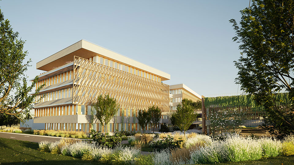 Immeuble de bureaux Madera à Bordeaux Mérignac (33) - Treille bois - Lamotte
