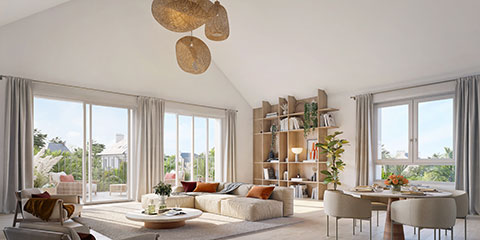Programme immobilier neuf Les Voiles Blanches à Quiberon - Lancement commercial - Aménagement intérieur d'un appartement - Lamotte